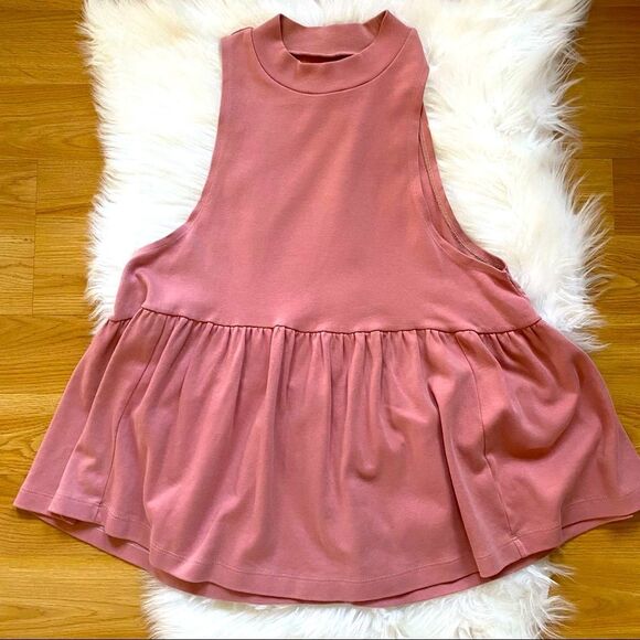 Urban Outfitters Tops - Urban Outfitters Top Pink Sleeveless Drop Arm Hole Peplum Medium